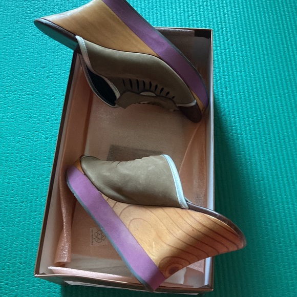 Audley London Tan/Purple/Silver Wicked Gorgeous & Unique Wedges - Eu 37.5 - Picture 7 of 8